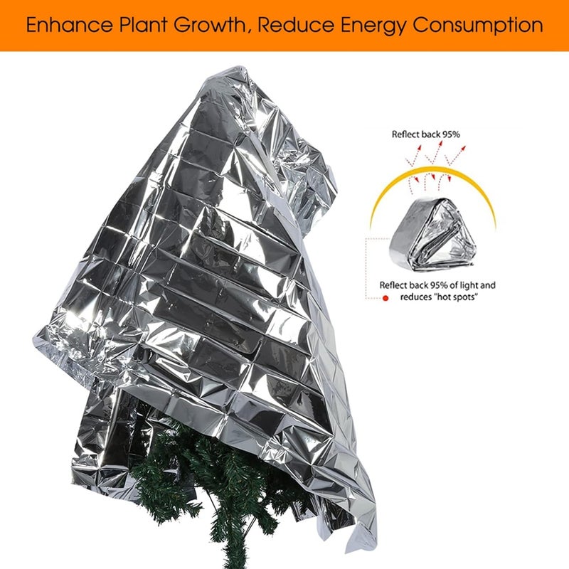 equlup Plant Reflective Film, Plant Growing Reflective Foil 210x120cm/82.68x47.24in Silver Light Reflection Covering Sheets for Greenhouse Light Accessories - Image 3